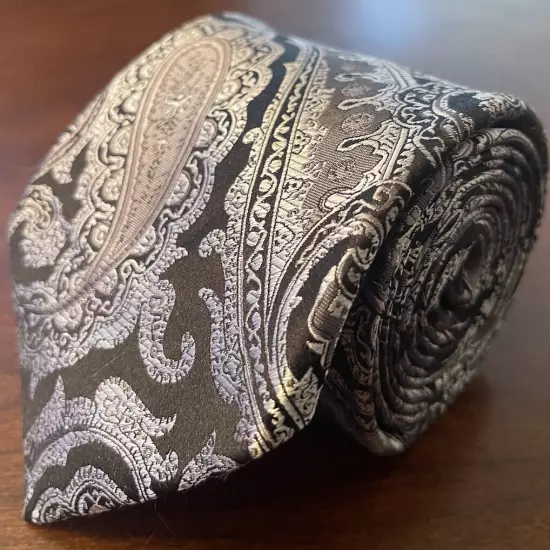 Sean John Black, Gray 100% Silk Men’s Neck Tie L59” W3.50”