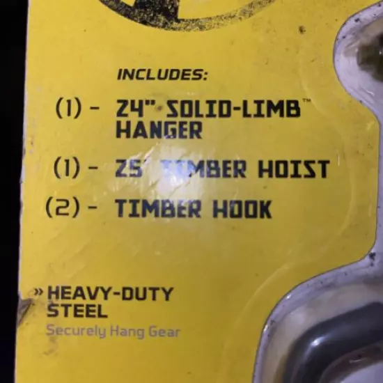 Hawk Treestand Accessory Kit-24” Weapon Holder, 25’ Hoist Rope, Timber Hooks