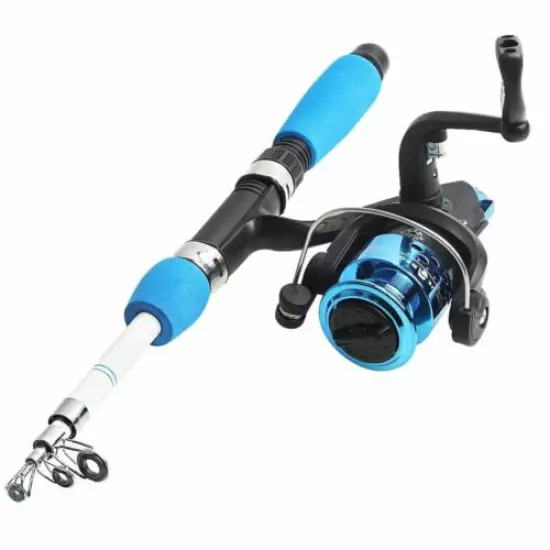 Telescopic Fishing Rod & Reel Combo Kit For Kids Travel Spinning Pole Tackle Set