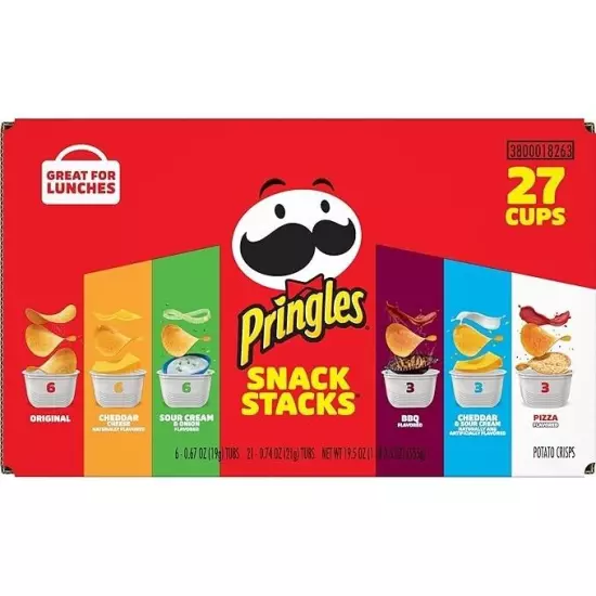 Pringles Potato Crisps Chips Snack Stacks Lunch Snacks Office and Kids Snacks...