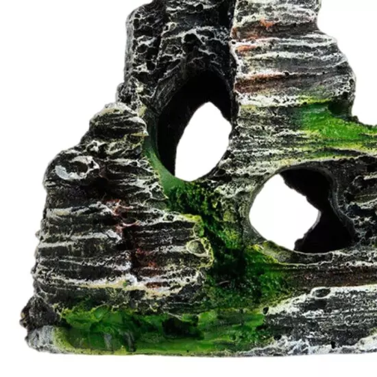 Aquarium Ornament Rockery Hiding Mountain Cave Home Fish Tank Decor Resin NEW