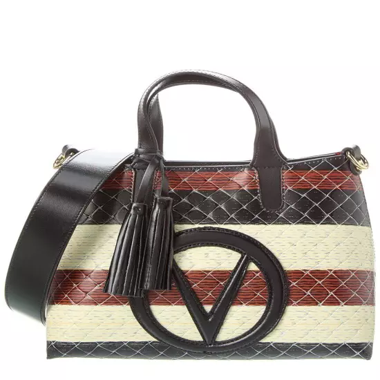 Valentino By Mario Valentino Rosette Tresse Leather Tote Women's Black