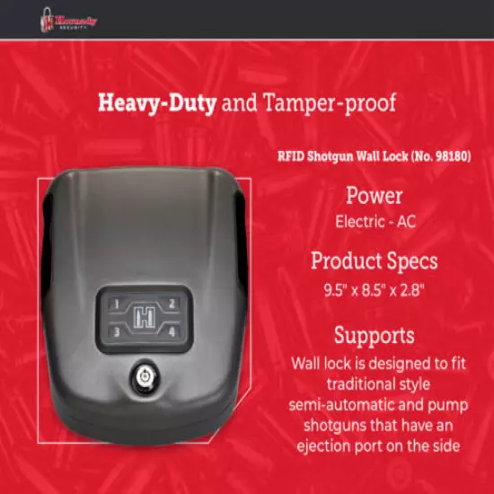 RAPiD Safe Shotgun Wall Lock, Touch Free Entry, Measures 15” x 11” x 3”