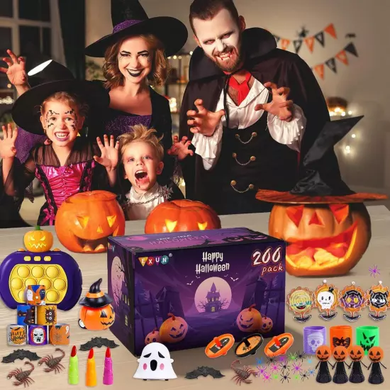 Exun 200PCS Halloween Party Favors, Bulk Toys for Treats,... 