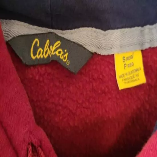 Cabela's Logo Hooded Red Sweatshirt ~ Hardly Worn ~ Size Small