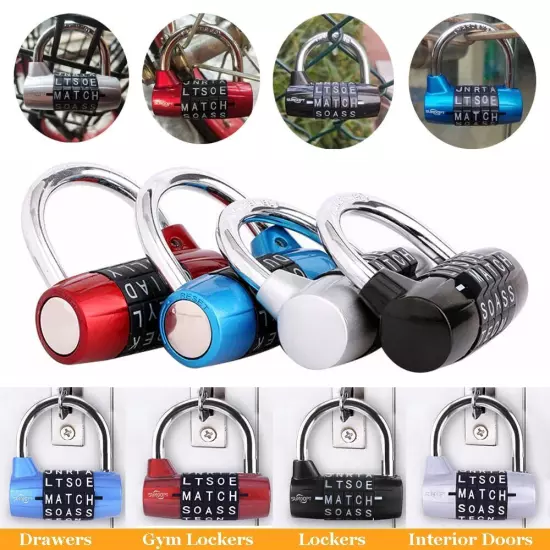 Gym Locker Lock,5 Letter Word Lock,5 Digit Combination Lock,Safety Padlock fo...