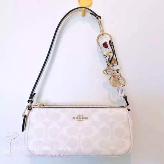 NWT Coach CS442 Nolita 19 In Signature Canvas Glacierwhite + an extended chain