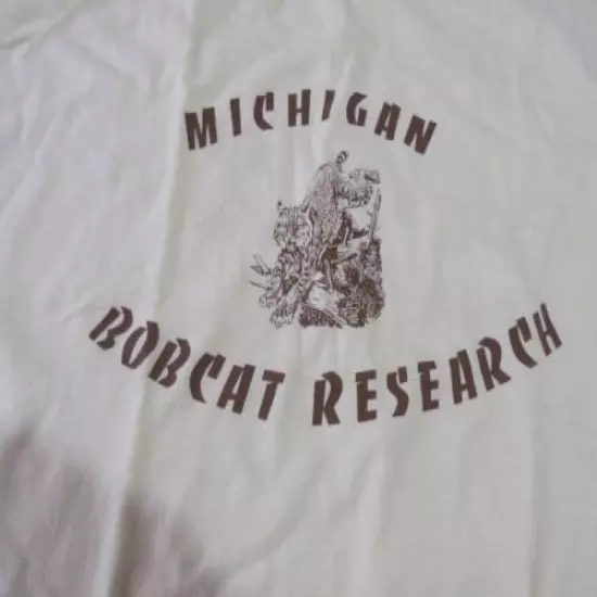 Michigan Bobcat Research Tee Shirt Hanes Size large Scratch & Sniff Down Dirty 