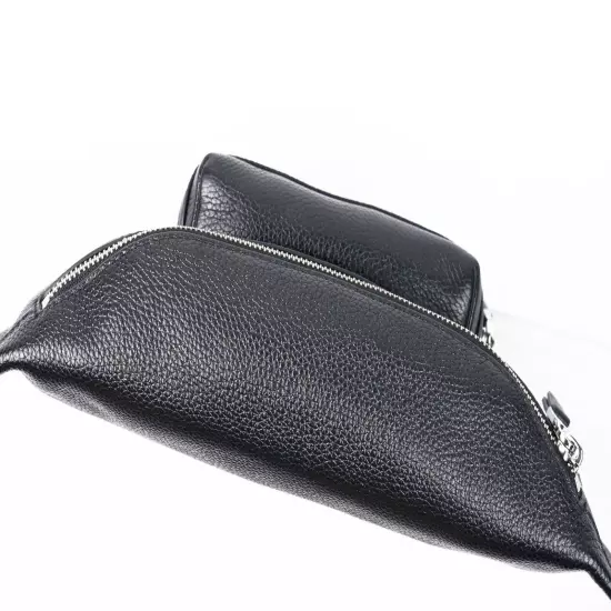 Authentic New Marc Jacobs Black Pebbled Leather Belt Bag Sling Fanny Waist Pack