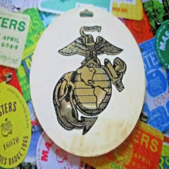 vtg - PGA Golf Bag Tag - PARRIS ISLAND GOLF CLUB gc - USMC - U.S. Marine Corps