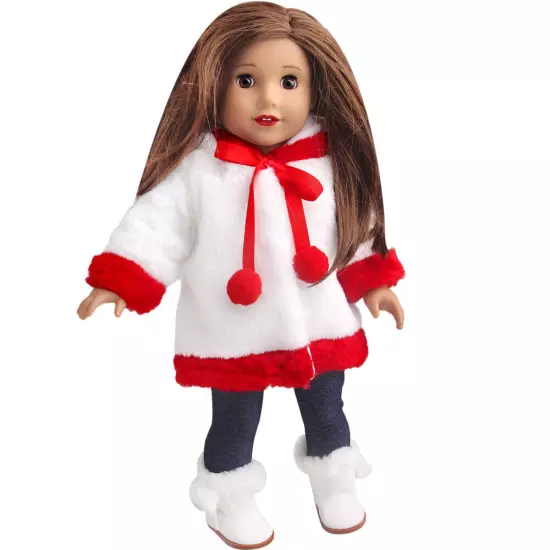 Christmas plush coat made for 18'' American girl doll winter clothes