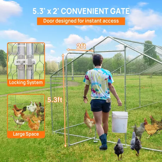 20 x 10 ft Metal Chicken Run Coop Walk-in Poultry Cage Hen HouseHabitat Cage