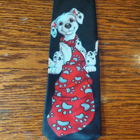 Walt Disney 101 Dalmatians Vintage Mens Neck Tie Dog Wearing Tie Collectable 