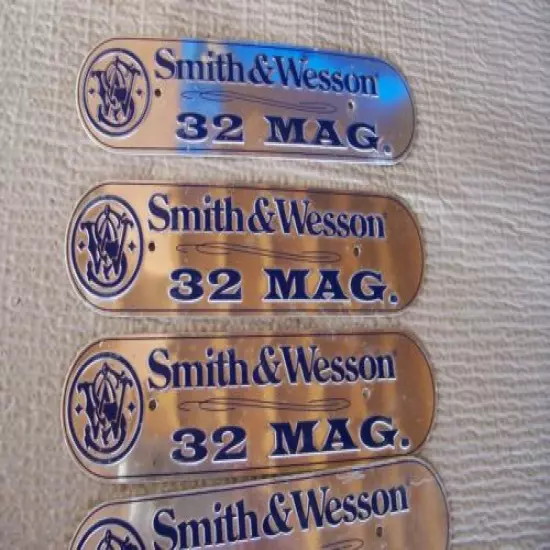 VTG S&W Smith & Wesson Badge Plate Gun Ammo Label 32 Mag LOT of 5