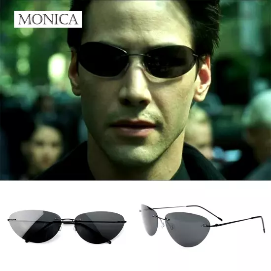 Ultralight Rimless Matrix Fashion Neo Style Polarized Driving Sunglass for Men