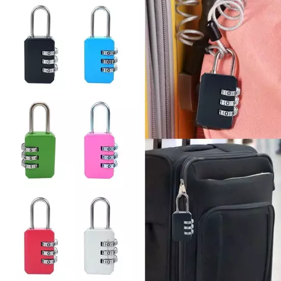 Padlock Dormitory Cabinet Lock Backpack Zipper Lock 3 Digit Password Lock