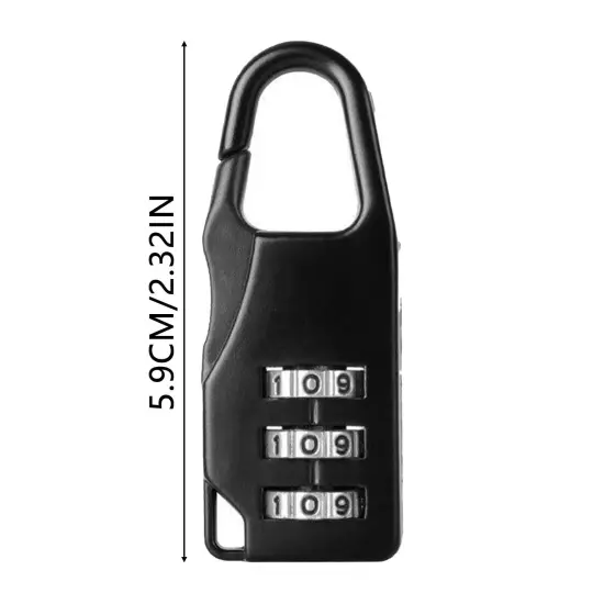 Small Combination Lock, 3 Digit Mini Padlock for Locker, Luggage Lock, Backpack