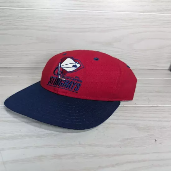 Vtg South Carolina Stingrays ECHL Minor League Hockey Hat Cap Snapback Red USA