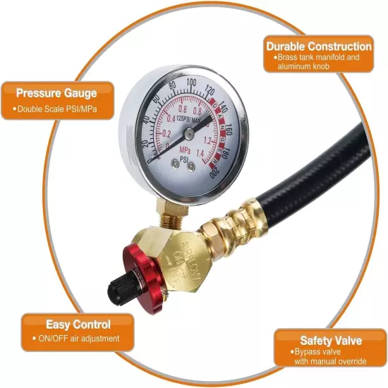 Air Tank Repair Kit, SUNROAD Air Tank Valve Kit with Gauge, Come with 2" Press..