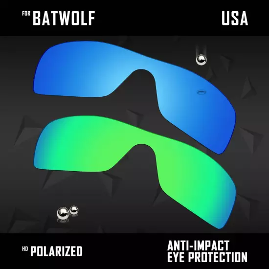 Anti Scratch Polarized Replacement Lenses for-Oakley Batwolf OO9101 Options