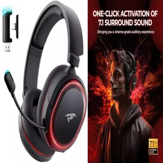 Auriculares inalámbricos para juegos, sonido envolvente 7.1, auriculares. neuvo.