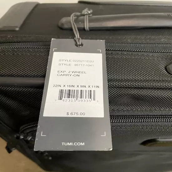 $675 NWT TUMI ALPHA 2 22" Continental Expandable 2-Wheeled Carry-On