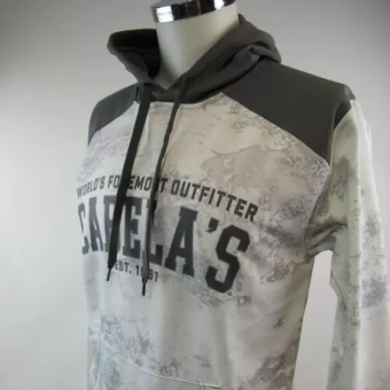 Cabela's Camouflage Sweatshirt Size SP Hunting Spell Out Logo Pullover Hooded B8