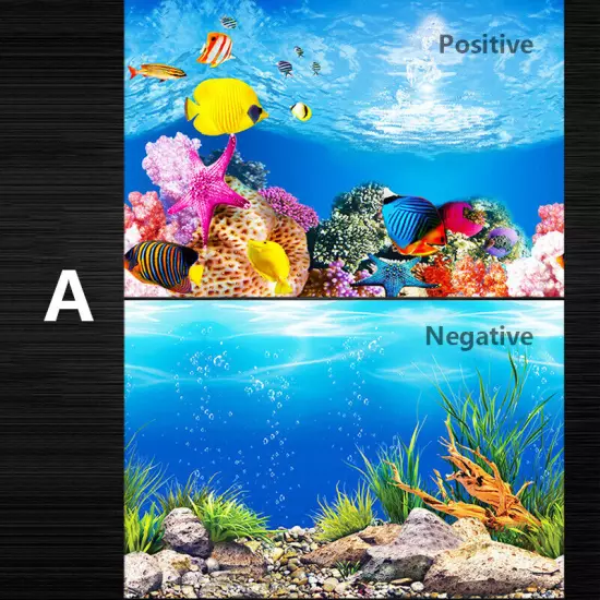 Fish Tank Background HD Aquarium Adorn 3D Landscape Sticker Paper Double Sided