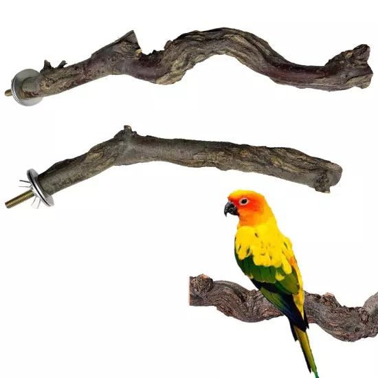 Allazone 2 PCS Perch Bird Stand Natural Wooden Parrot Perch Stand Bird Climbi...