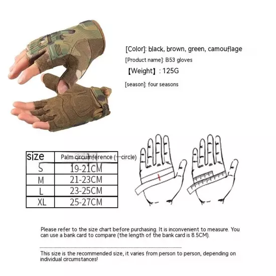 Military Fans Tactical Fitness Sports Anti-slip Protective Half Finger Gloves