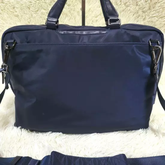 Tumi Business Bag Shoulder 2Way Gibbs Navy Leather Nylon