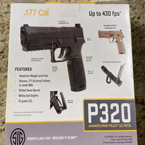 SIG SAUER P320 CO2 .177 Coyote Pellet Pistol - Tan