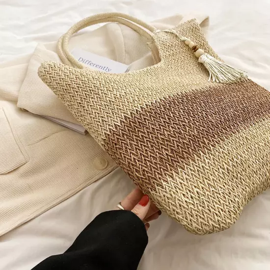 Straw Beach Bag Summer Woven Tote Bag Shoulder Bag Women Handbags Bag