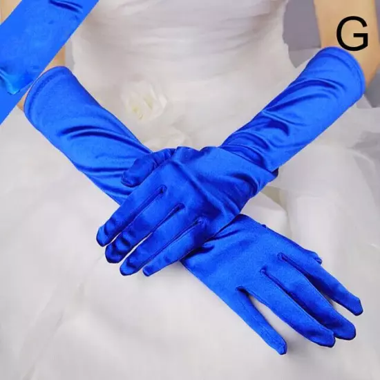 Women's Satin Long Gloves Opera Wedding Bridal Evening Party Prom Costume Glove