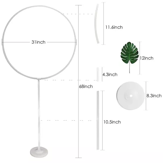 67 Inches Height Round Circle Balloon Arch Frame Stand Kit for Party Decorati...