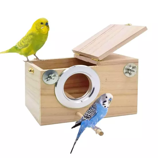 kathson Parakeet Nest Box Budgie Nesting House Cockatiel Breeding Parrots Mat...