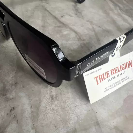 True Religion TRM1750K Black Aviator Sunglasses NWT