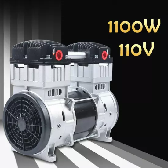 1100W 7CFM Silent Air Pump Compressor Head Small Air Mute Oilless Vacuum Pump US