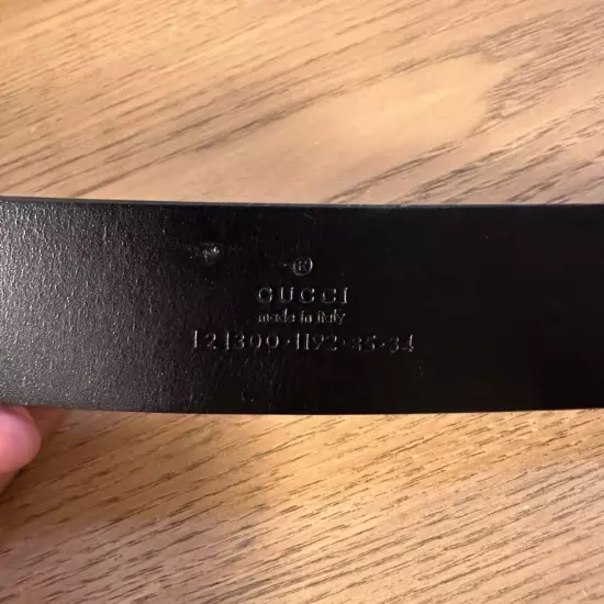 GUCCI Leather Belt GUCCI G Buckle 78cm 93cm