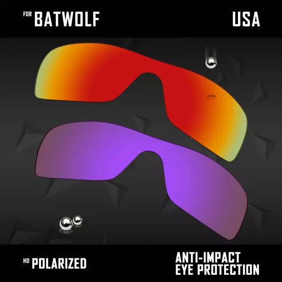 Anti Scratch Polarized Replacement Lenses for-Oakley Batwolf OO9101 Options