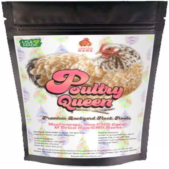 Pampered Chicken Mama Non-Gmo Mealworm, Corn, Flax, & Herb Treat for Backyard Ch