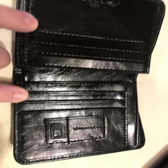 Very Nice Bi Fold Wallet Black Leather Ferricos 2 memory card holders