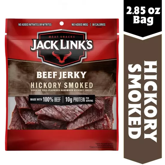 Premium 100% Beef Jerky - Hickory Smoked Flavor, 2.85 oz | Healthy Snack Choice