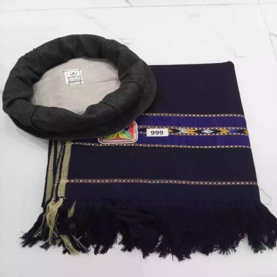 Afghan Patoo Blanket Wool Shawl Patu Handmade Warm Solid Pashtun Mens Womens Hat