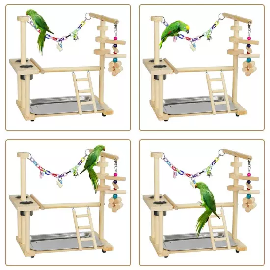 Parrots Bird Playground Birdcage Playstand Play Gym Parakeet Playpen Ladder w...