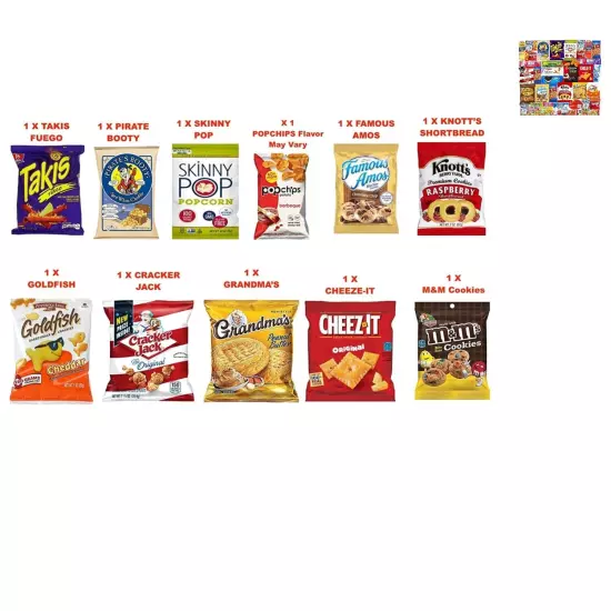 Delicious 40 Count Snack Gift Box - Chips, Cookies, and More for All Occasions