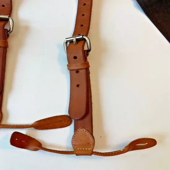 WAH Maker Historical Frontier Western Leather Buckle Suspenders