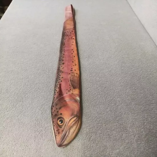 Ralph Marlin Vintage Neck Tie 1986 Rainbow Trout Fish Novelty Tie 54"