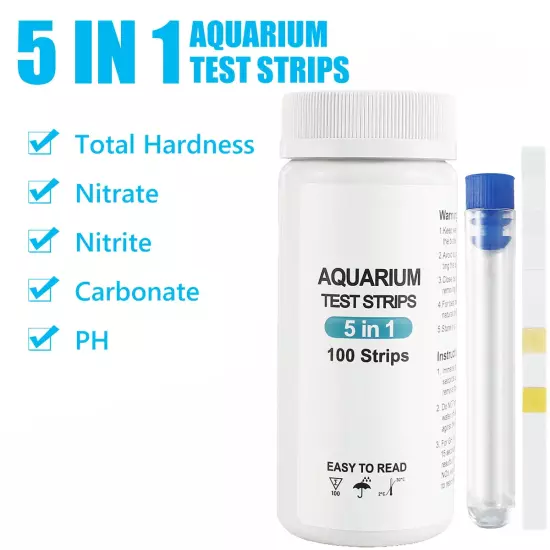 100/125Pc Aquarium Test Strips 5-17 in 1 Water Testing Kits with Test Tube Fresh