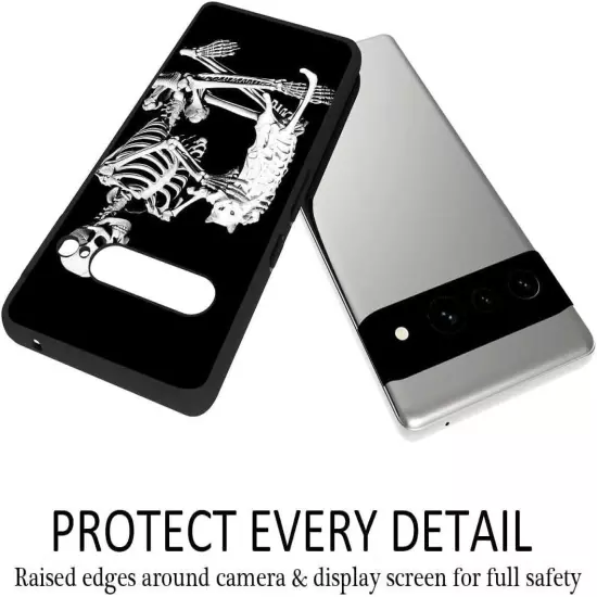 Compatible with Google Pixel7 Pro Skeleton Case,Slim Soft Silicone Case 4 Google